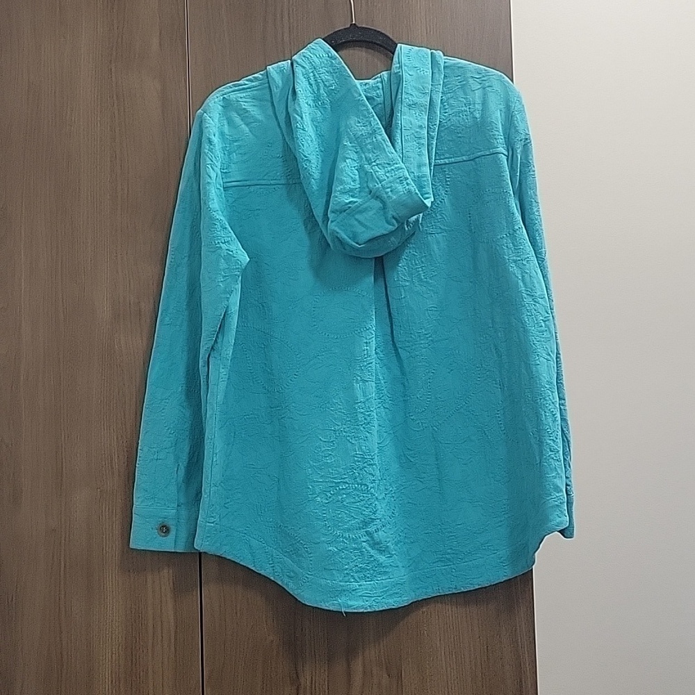 Soft Surroundings Forsythia Paisley Jacquard Hooded Pullover-Size Large - Picture 15 of 16